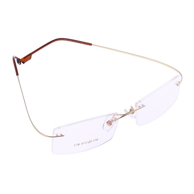 Metal Eyewear Frameless Spectacles Rimless Reading Glasses Half Gold