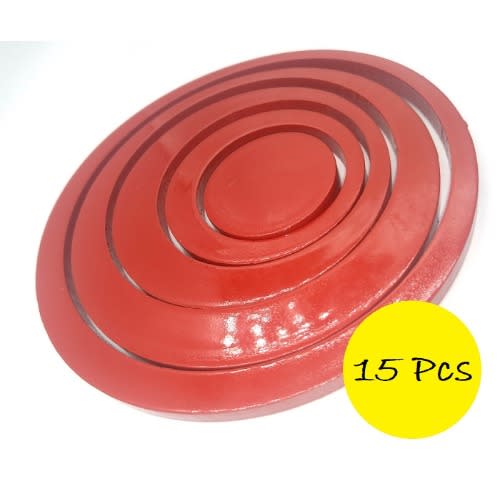 3d Wooden Circle Creative Wall Sticks Red - 15pieces
