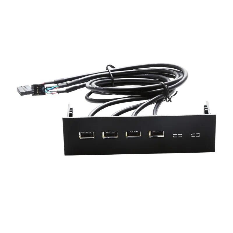 PC computer front panel with 4 ports USB2.0 ports 60cm USB cable 5.25 front bay