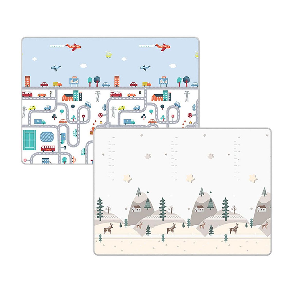 Baby Play Mat Floor Mat Large Baby Crawling Mats 71 Inch x 59 Inch Waterproof Reversible Foldable Foam Playmat with Covered Edge Storage Bag for Infants Toddlers Kids