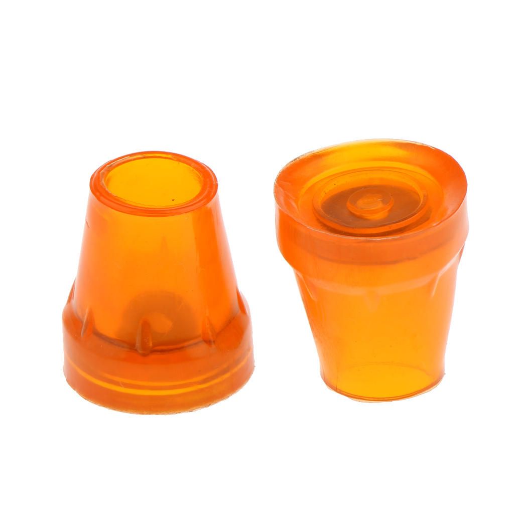 2pcs Anti Slip Rubber Tip For Cane Walking Stick Crutches Chair 7/8 In