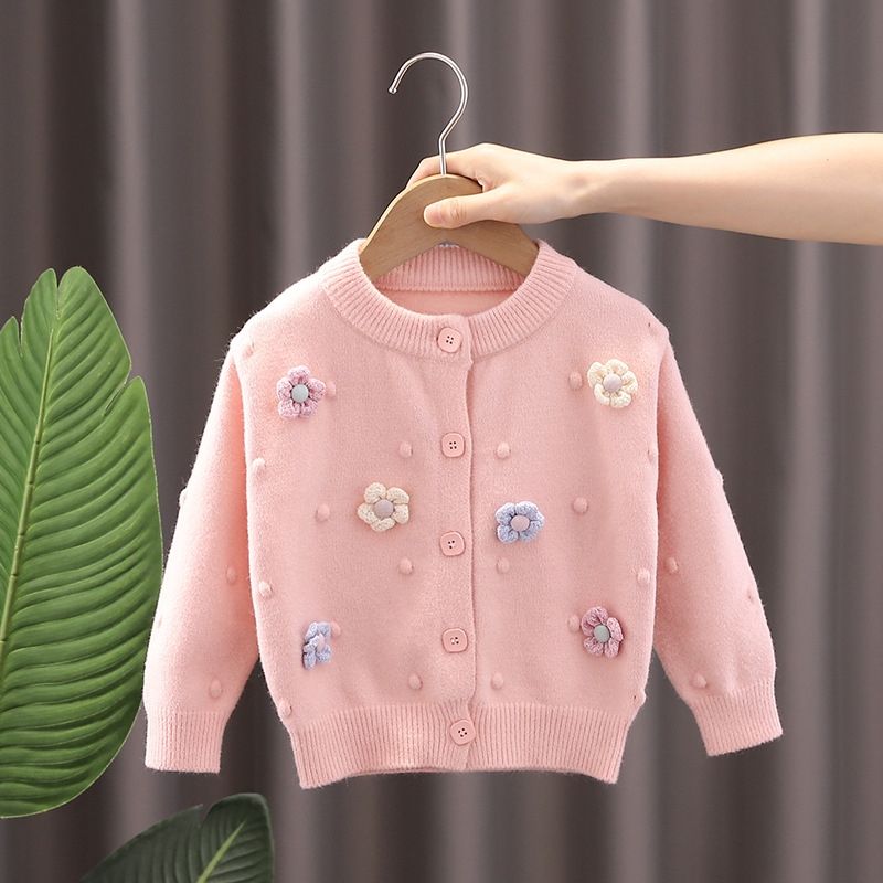 Baby Girls Flower Sweater Cardigan