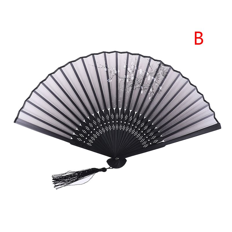Silk Fan Supplies Hand Printing Chinese Carved Hollow 1pc Party Flower Spun Folding
