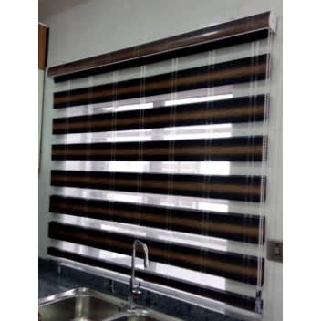 5ft *5ft Brown And Gold Line Window Blind