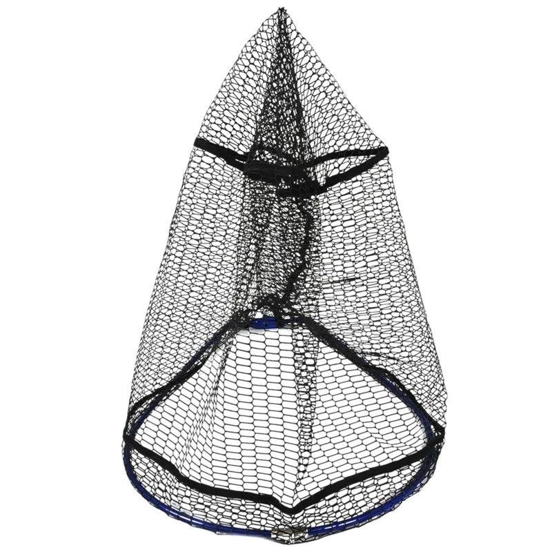 Foldable Carp Fishing Large Size Soft Mesh Fishing Landing Net Head Integrated Folding Net Frame Copy Net Fishing Net Ring