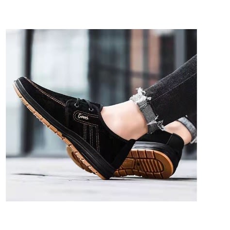 Men's Canvas Shoe - Suede -Black