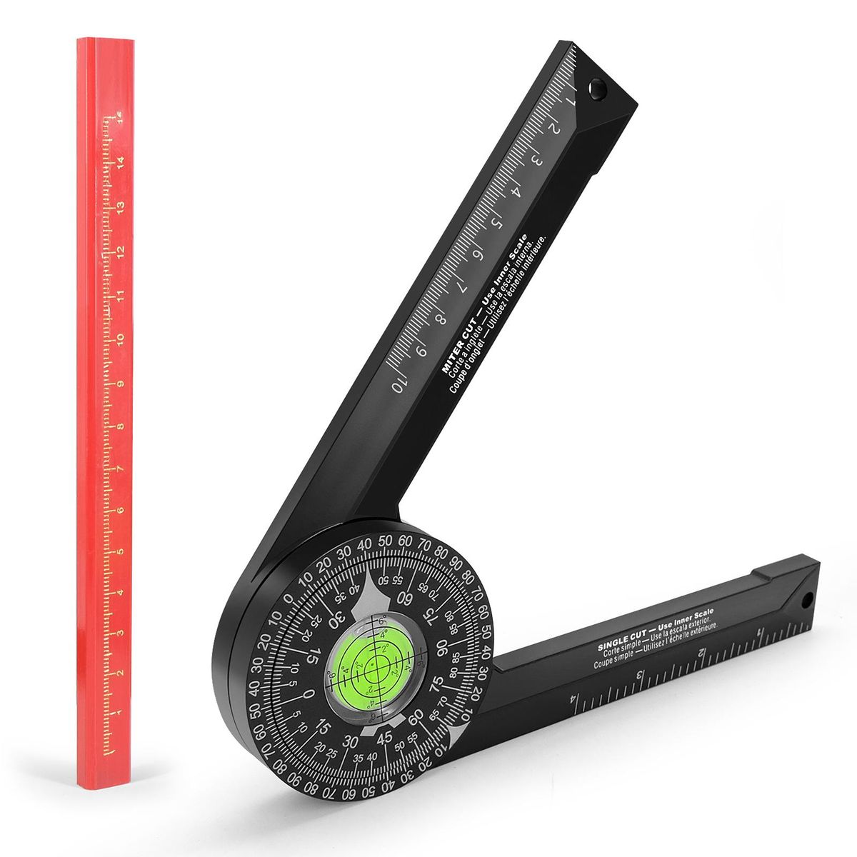 Miter Saw Protractor Woodworking Cutting Positioner Angle Gauge Protractor 360&deg; Horizontal Angle Finder Accurate Measurement of Inside and Outside Angles