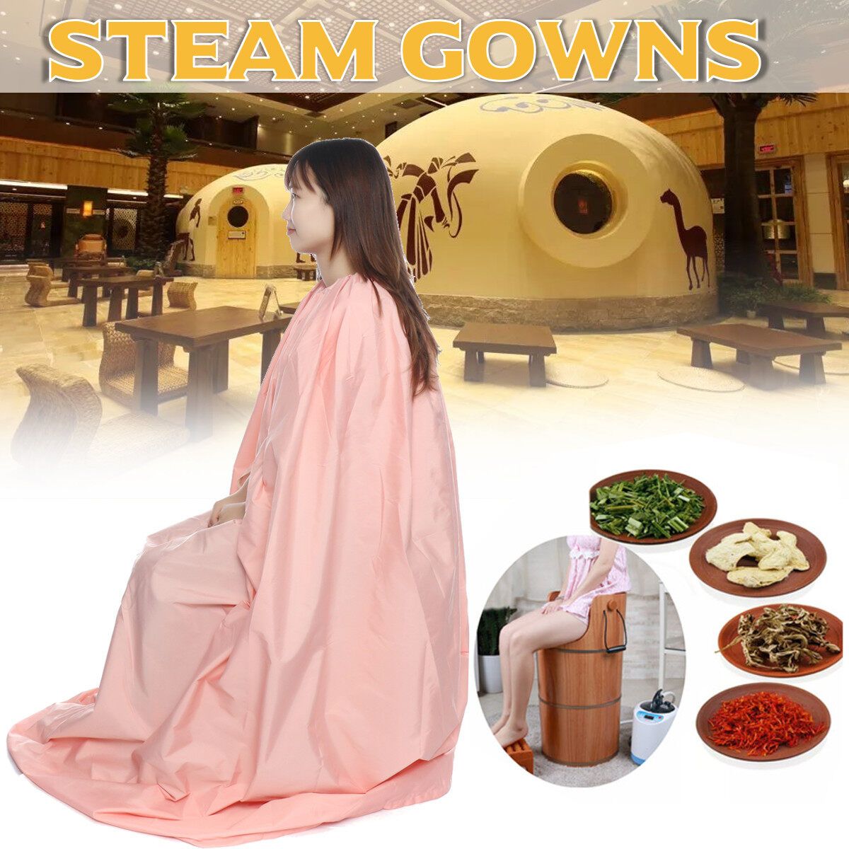Handmade Yoni Steam Gown Steaming Dress Sweating Clothes Breathable V-Steam Capes Functional Steam Tool