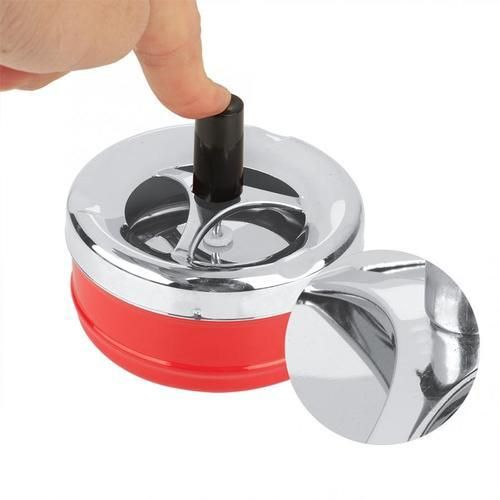 Round Indoor Outdoor Smoking Ashtray Creative Metal Ashtray Wiring Round Push Down Rotating Self Clearing Portable Ashtray