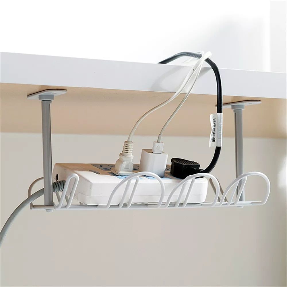 Under Table Storage Rack Hanging Socket Holder Wire