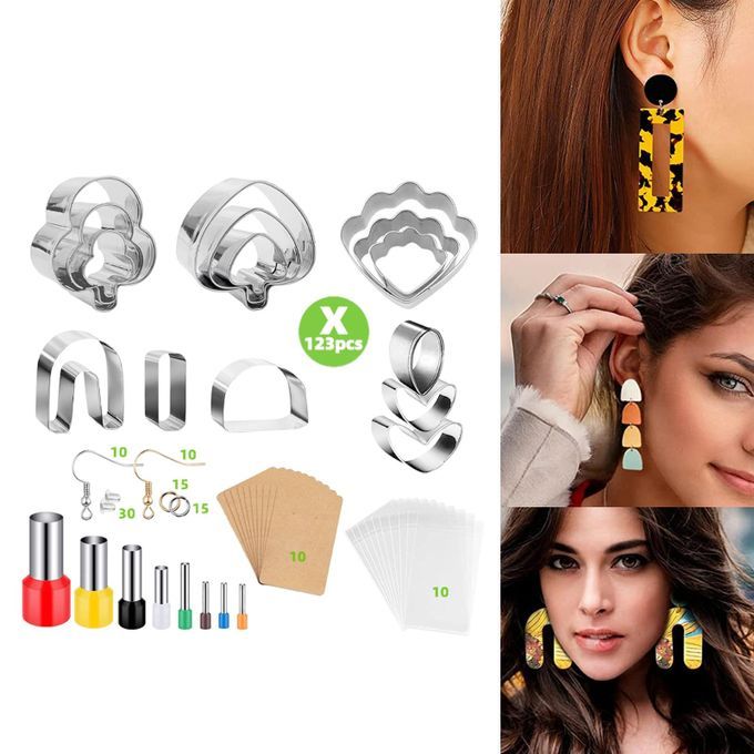 123 Count Polymer Clay Earring Cutters Set Premium Material Widely
