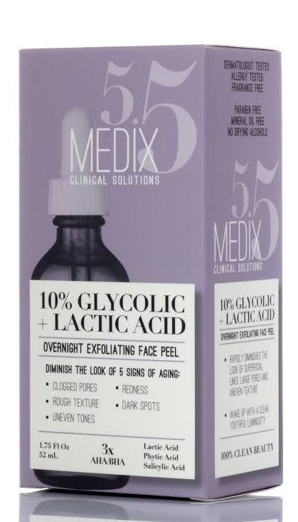 10%glycolic + Lactic Acid Overnight Exfoliating Face Peel