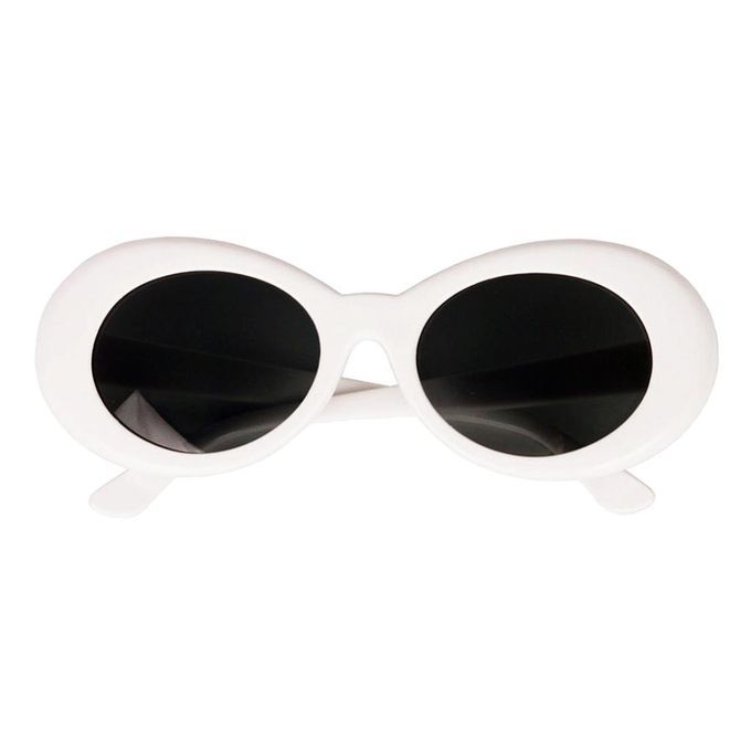 New Stylish Clout  Sunglasses Oval Shades Glasses Thick White
