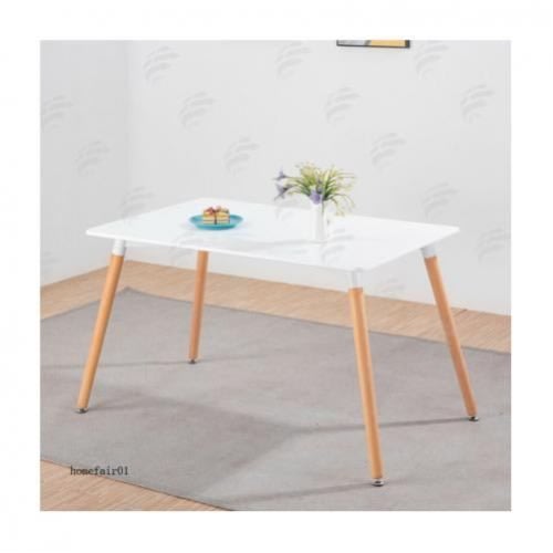Dinning Plastic Table With Wooden Leg