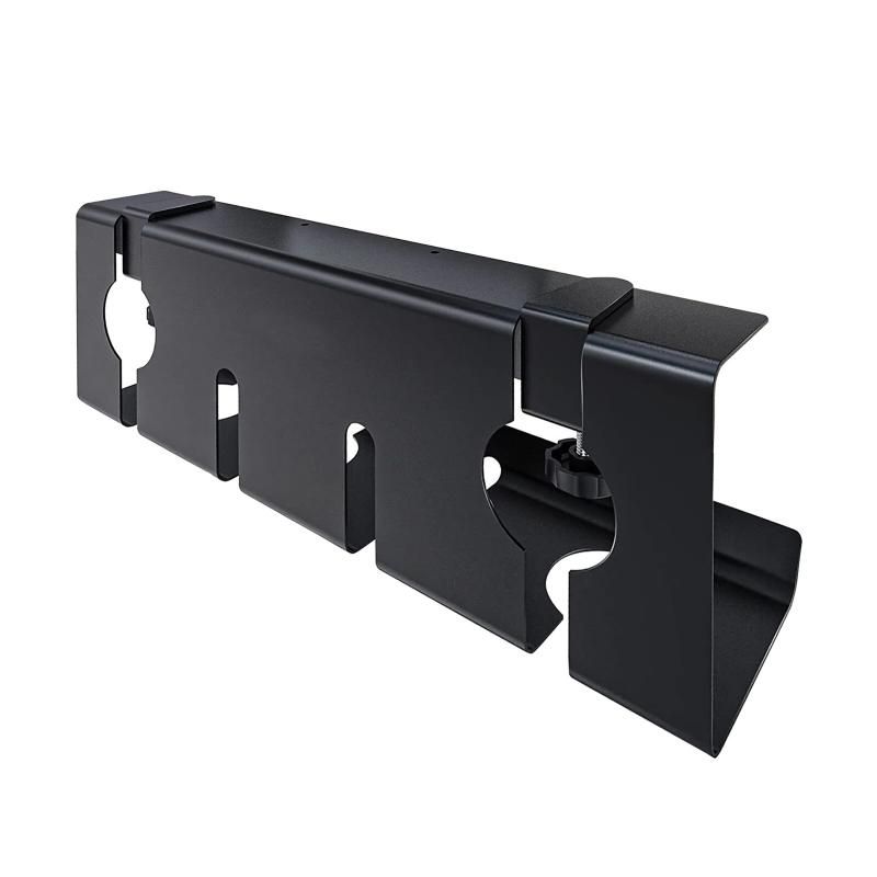 Black Under Desk Cable Management Tray Power Strip Organizer