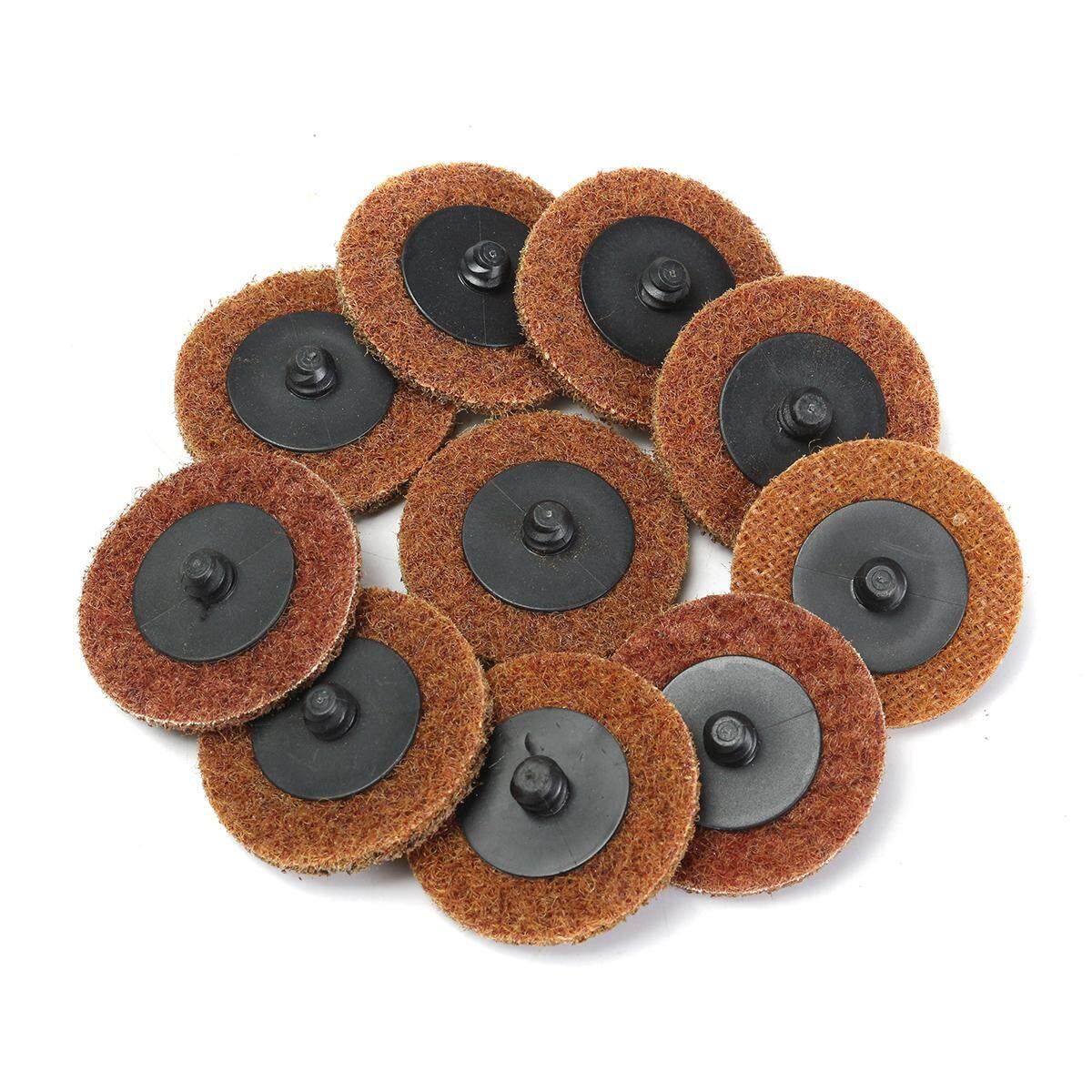 10Pcs 2inch 50mm Coarse Surface Sanding Disc Pad Roll Lock For Roloc Holder