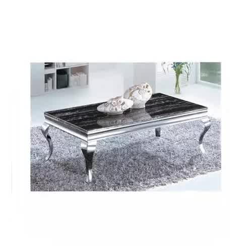 Marble Top Coffee Center Table With Stainless Stell Legs