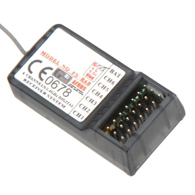 FS-R6B 2.4Ghz 6CH RC Receiver For FlySky-Transparent Grey