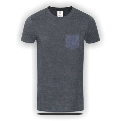 Men's Plain Pocket Tshirt- Dark Grey