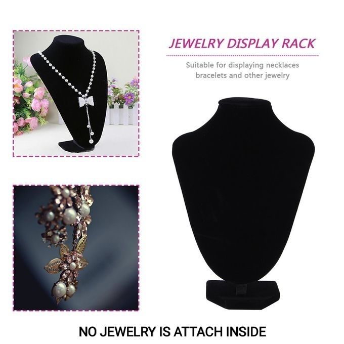 Black Foreign Mannequin Necklace Jewelry Pendant Display Stand Holder Decorate 28 X 20cm
