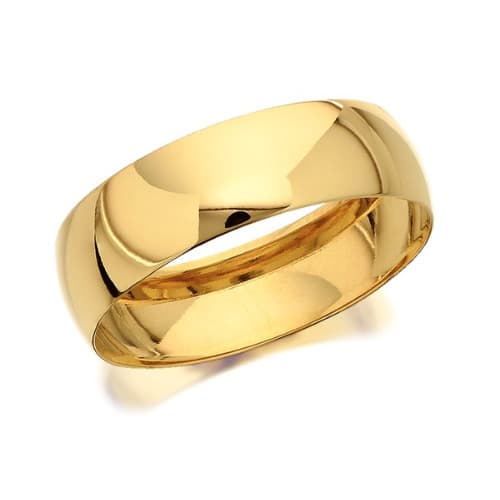 Gold D Shaped Wedding Ring