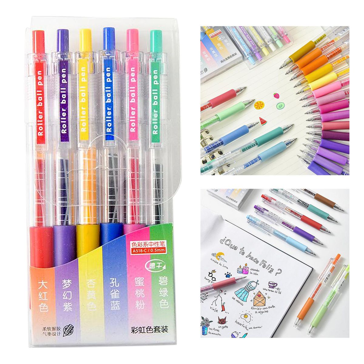 6Colors  Pens Set Adults Highlighter Drawing Sketching Colorful Ink