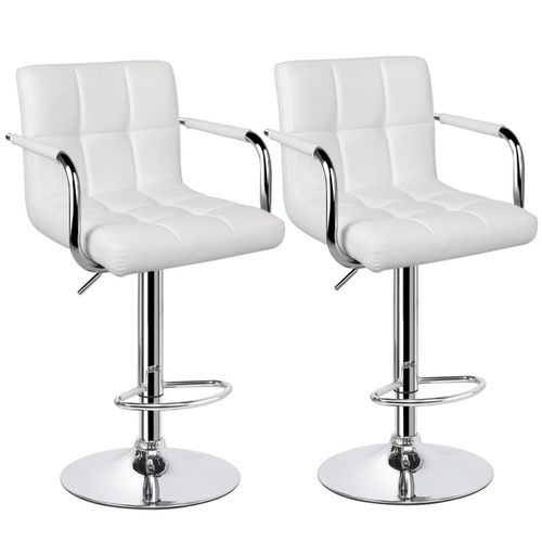 Adjustable Height Swivel Bar Stool (set Of 2 Wit Arm Rest)
