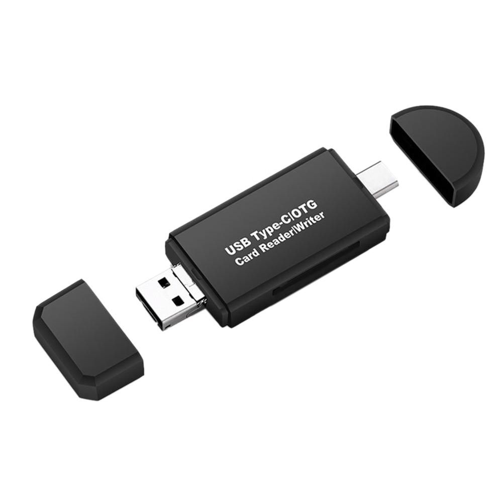 3-in-1 Multifunctional Type-C USB 3.0 Micro-USB TF SD-Black