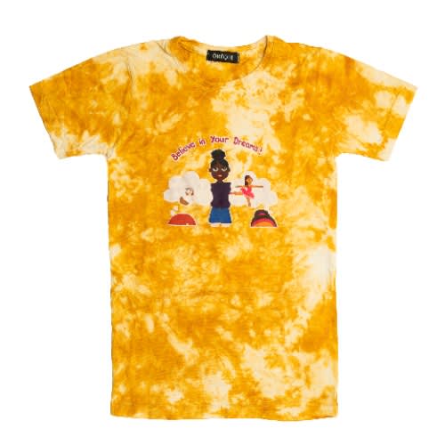 Believe In Your Dreams Unisex Round Neck T-shirt For Kids- Yellow