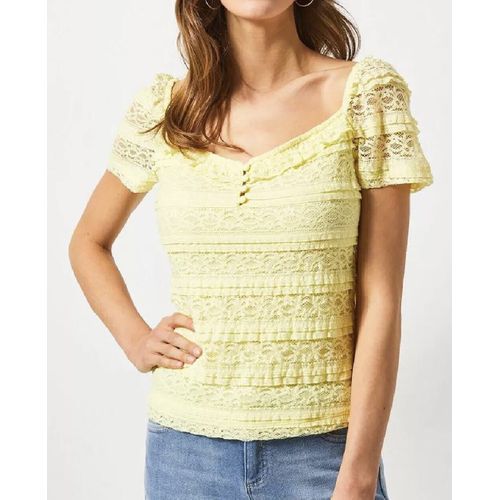 Fitted Stretch Lace Milkmaid  Blouse