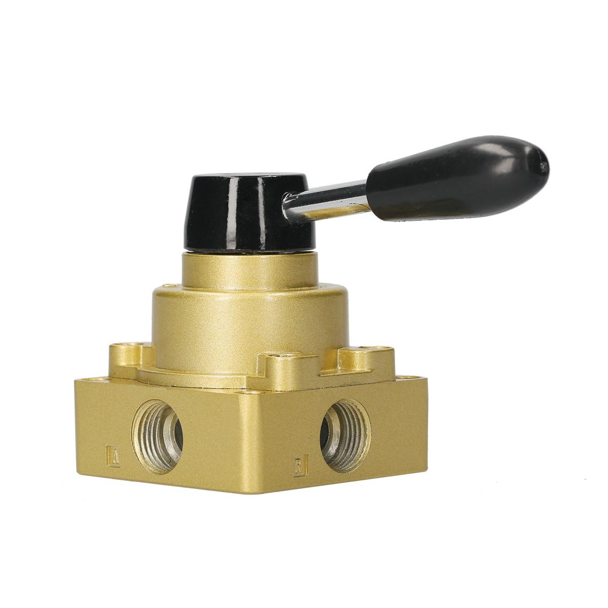 1/2-inch Pneumatic Rotary Lever Hand Valve 4 Way 3 Position Air Hand Valve Pneumatic Air Flow Control