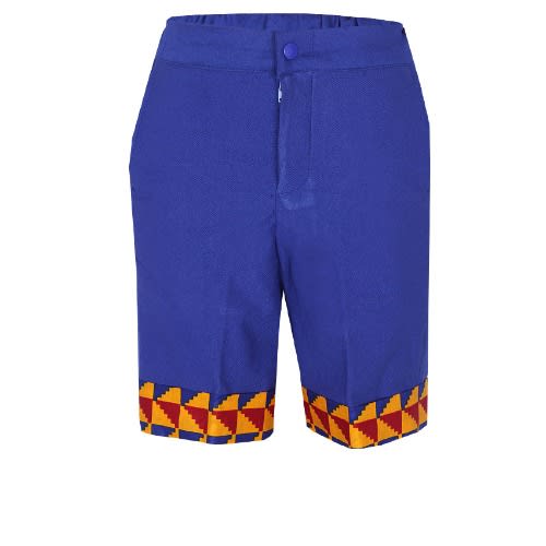 Kids Boys Chinos Shorts With Kente Details