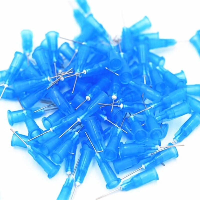 100pcs 23G Precision passivated S.S. Dispense Tip with PP Safetylok hub, 0.5" Tubing Length glue dispenser needles DropShipping