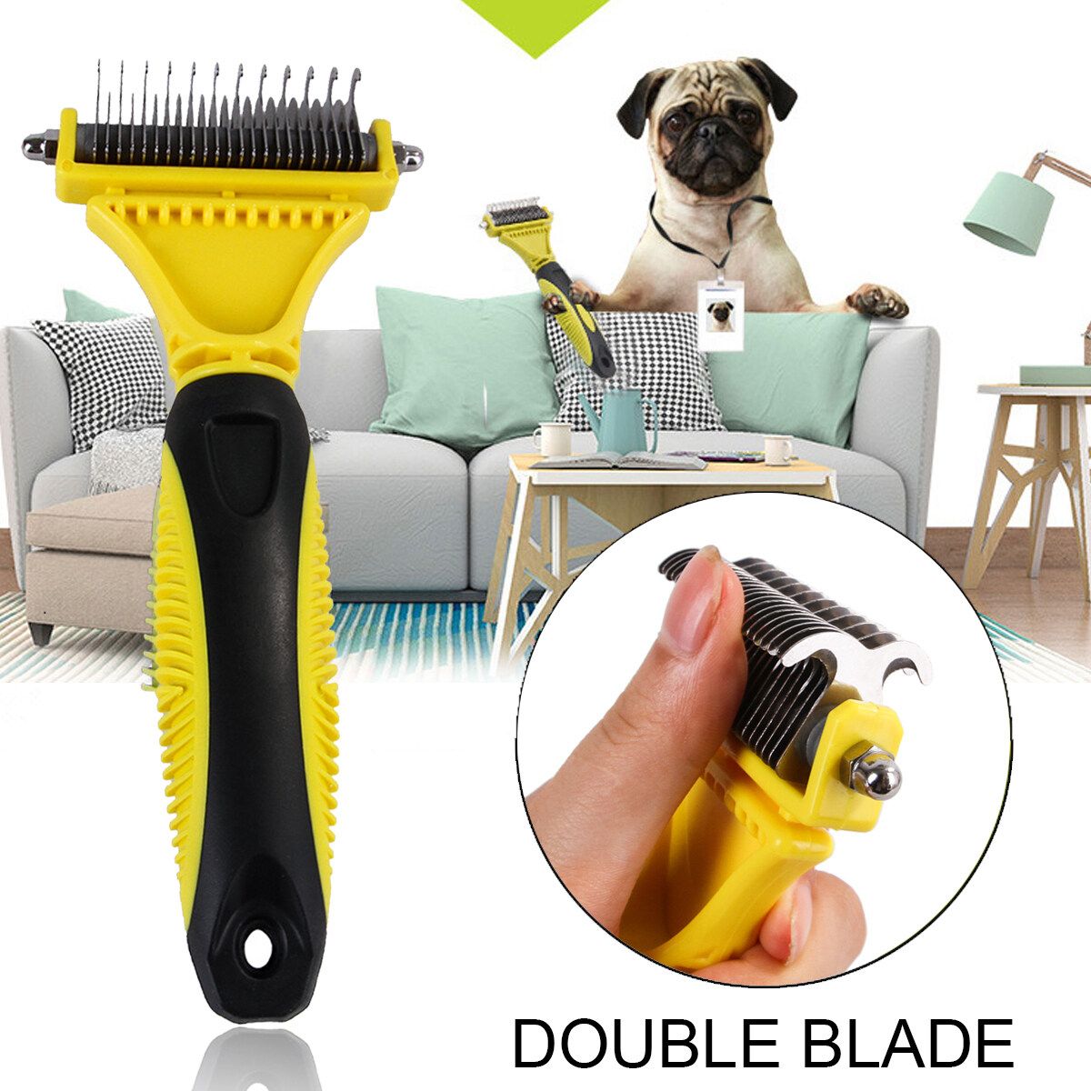 Stainless Steel Dog Cat DeShedding Trimmer Tools Hair Grooming Comb Brush