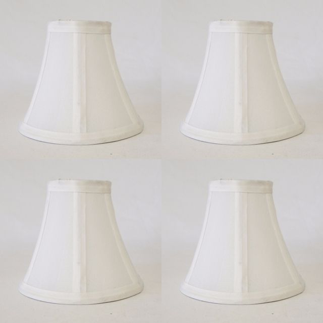 Cream Mini Bell Lampshade Clip On Style, Set Of 4