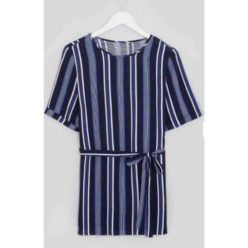 Simple Ladies Stripe Blouse - Blue