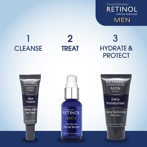 Retinol Men's Anti-wrinkle Trio Set - Eye Serum/ Facial Serum/ Daily Moisturizer