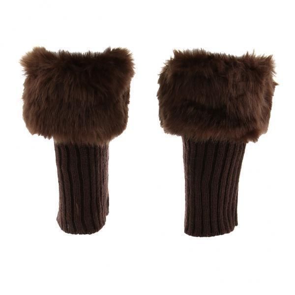4x Fuzzy Faux  Leg Warmer Elastic Knitted Boots Cuff Toppers Sock