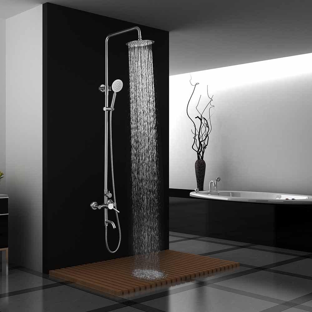 304 Stainless Steel Shower Machine Set Appliance Shower Set Open-Mounted Mixing Valve Bathroom Bath Shower Head Wholesale