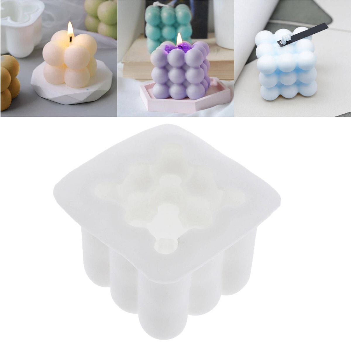 Cube Silicone  DIY Candles  3D Silicone  Soy Wax Candle  Handmade Soap