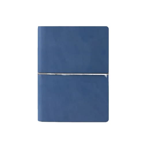 Pu Leather A5 Lined Notebook - Navy Blue