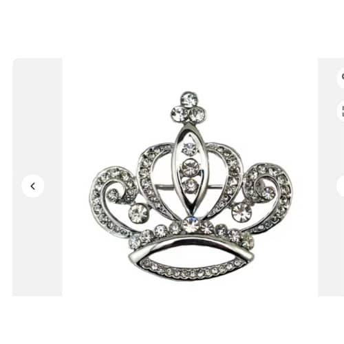 Crown Brooch Pin - Silver