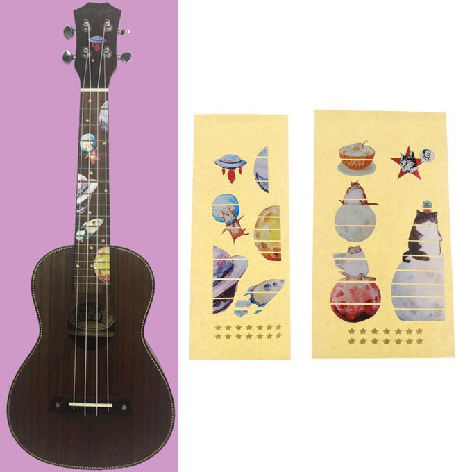 Ukulele Fingerboard Fret Board Sticker Decal Inlay For 4 String Cat