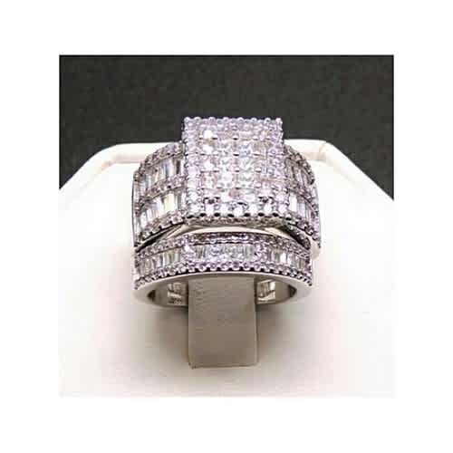 Wedding Engagement Ring - 2 Piece Set
