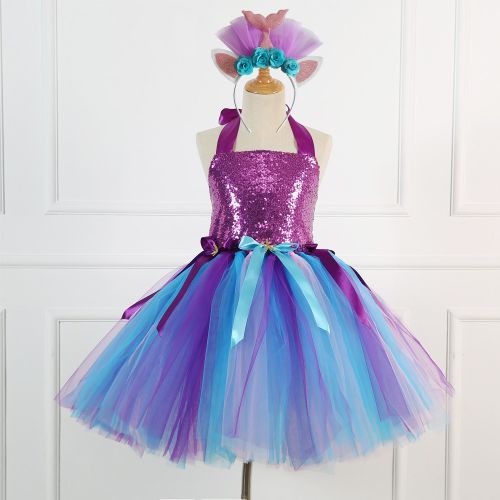 Girls Princess Dress [Mermaid*Unicorn*Free Headdress]-93439