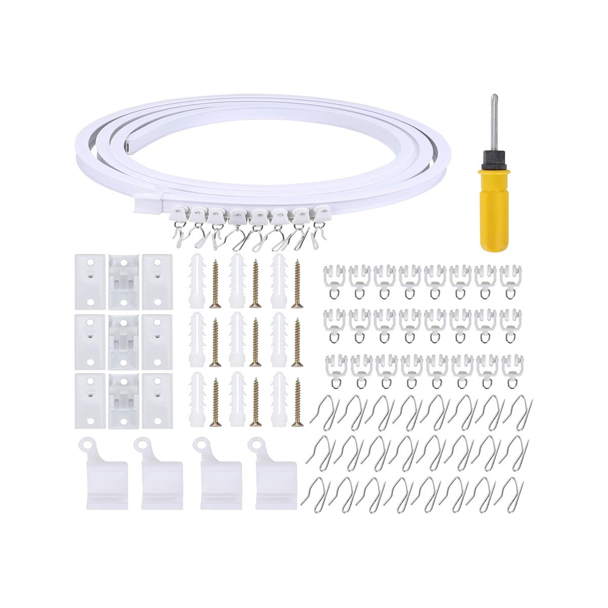 5 Metre Bendable Ceiling Curtain Rail, Flexible Ceiling Curtain Rail, Curtain Rail, Accessories, Curved Curtain Rail