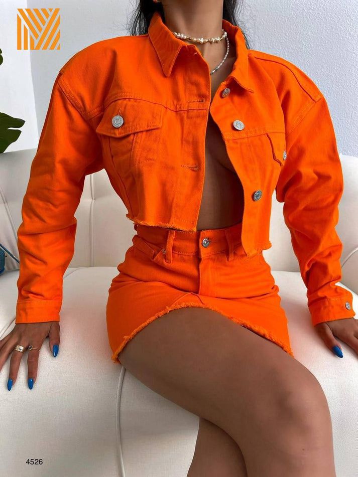 Trending Ladies Cargo Jacket And Skirt