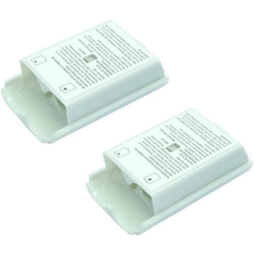 2 Pieces Battery Cover Shell Case For Xbox 360 Wireless Controller - White