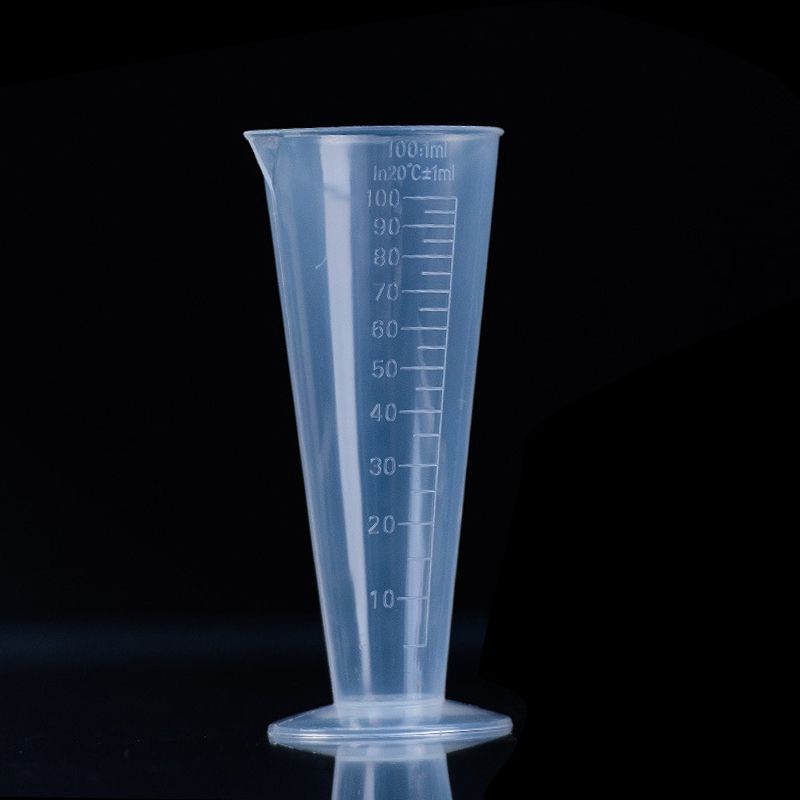 100ml Food Grade PP Plastic Flask Digital Cone Measuring Cup Cylinder Scale Measure Glass Lab Laboratory Tools(Transparent)