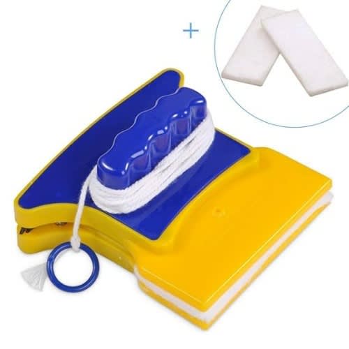 Double-side Magnetic Window Glass Cleaner Wiper With 2 Extra Cleaning Cotton